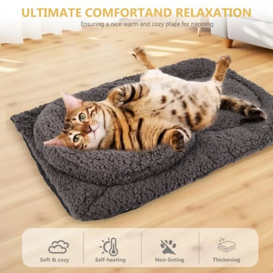 Self Warming Cat Bed- 24x18 Soft Thermal