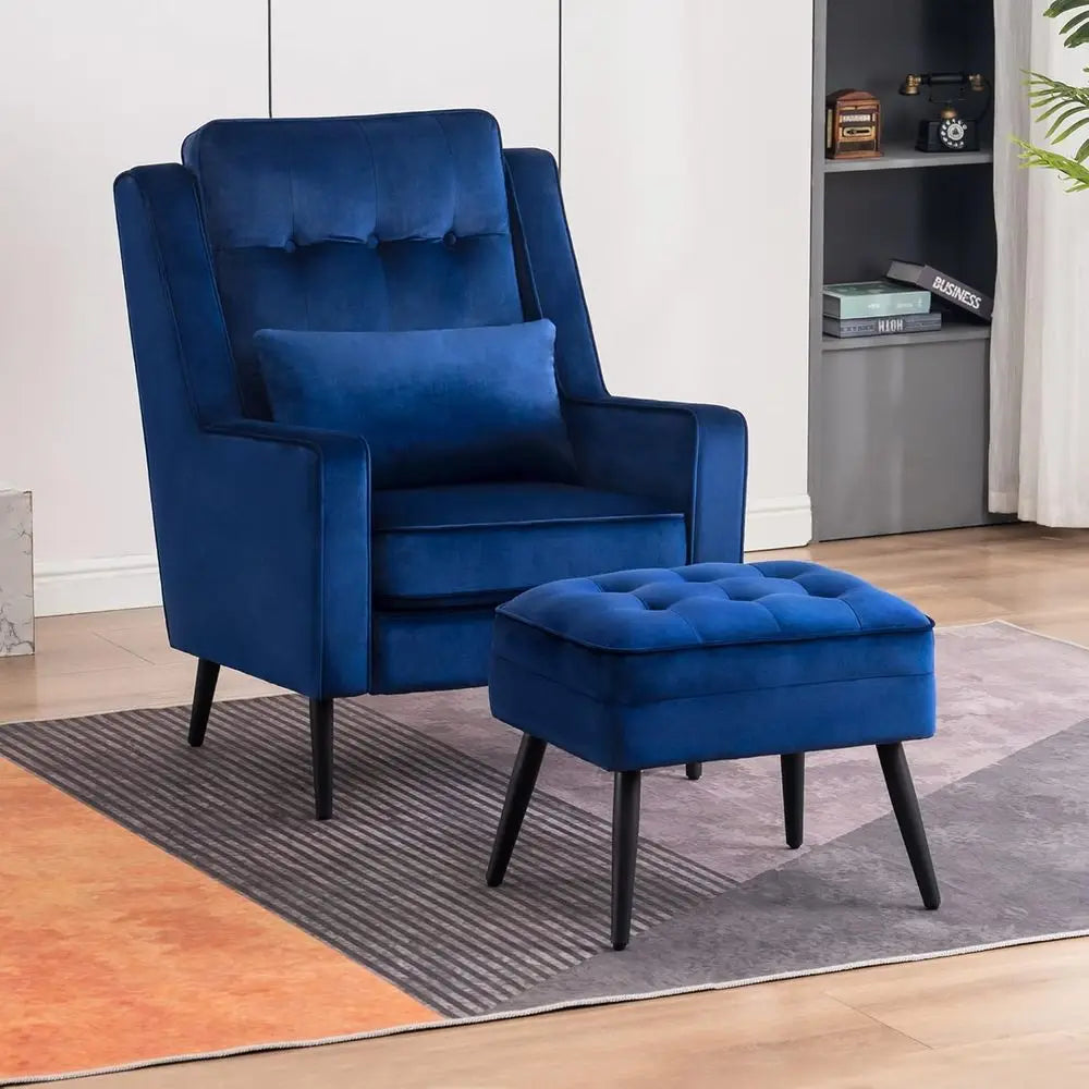 Blue Velvet Accent Chair