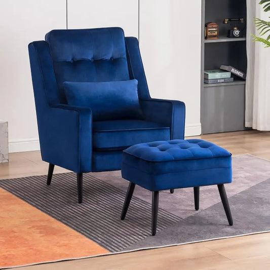 Blue Velvet Accent Chair