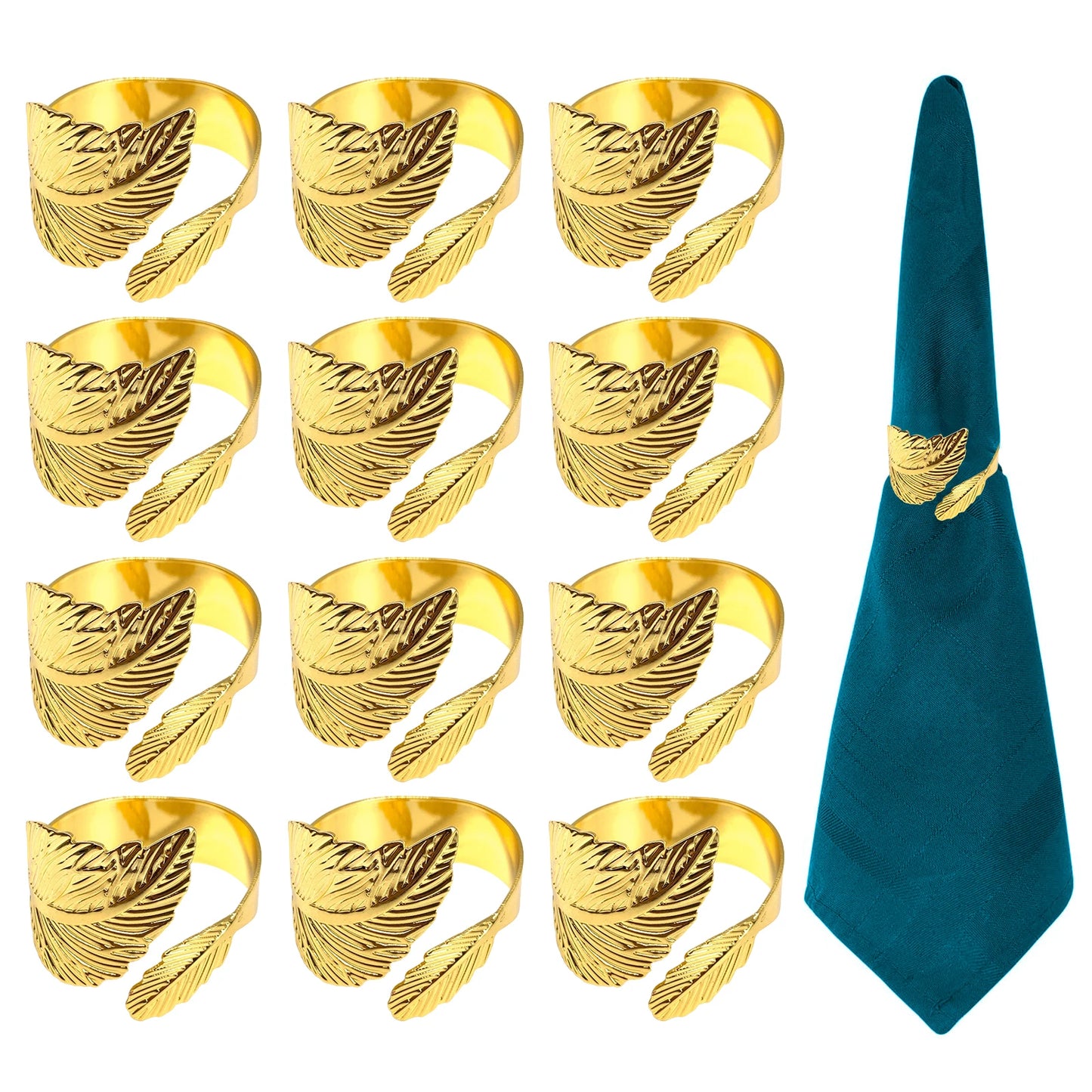 12pcs Leaf Shape Napkin Rings