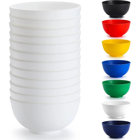 White Plastic Bowls Set of 12 Pieces