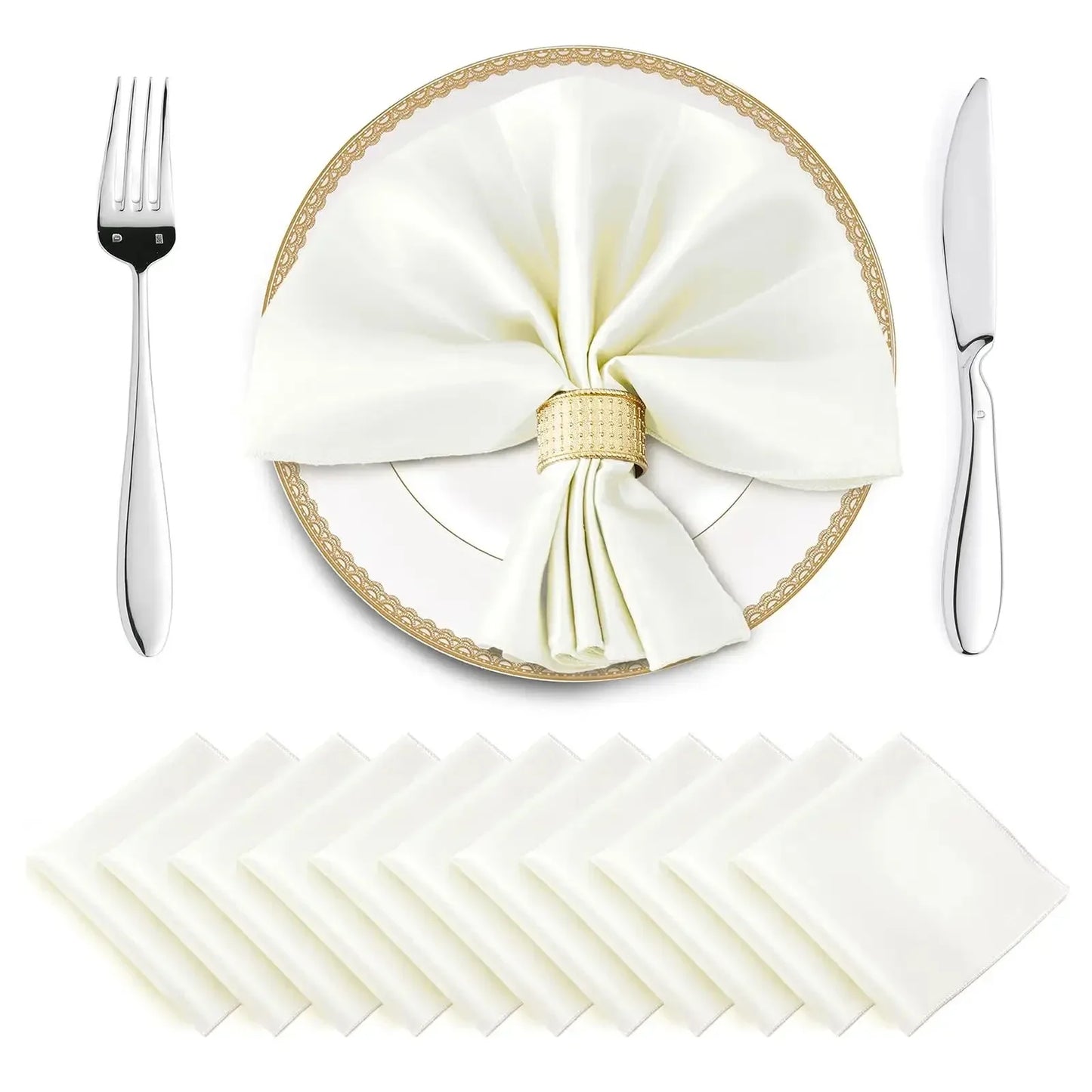 24 Pcs Satin Square Table Napkins