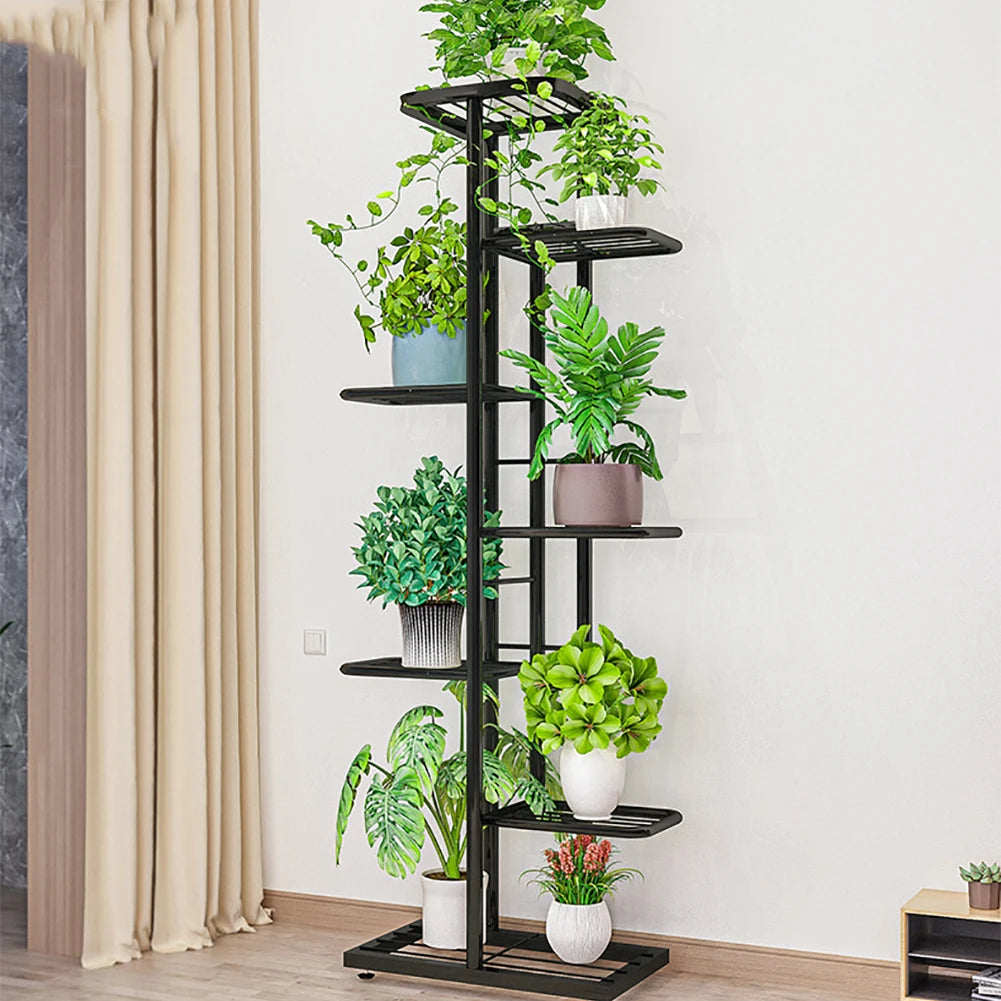 Metal Plant Stand 7 Tier 8 Flower Pot Holder Shelf