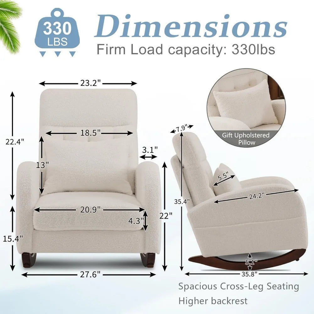 Teddy Fleece Low Seat Rocking Chair